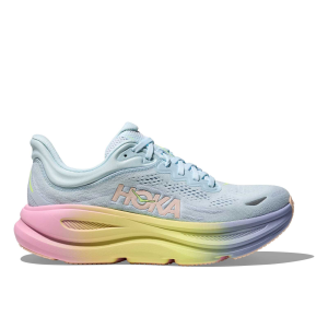 HOKA Women's Bondi 9 Wide Glimmering Blue/Overcast Running Shoes (1162014-GNGB)