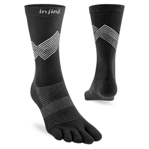 Injinji INJINJI Unisex Run Lightweight Crew Black Running Socks - $17.00 at Run United