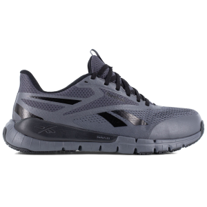 REEBOK Men's Flex Trainer Composite Toe Gray/Black Work Shoes with Elevated Ease On/Off (RB5122)