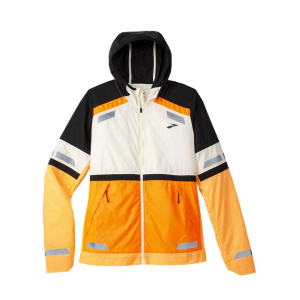 Brooks BROOKS Women's Run Visible 2.0 Ecru/Fluoro Flash/Black Running Jacket - $90.00 at Run United