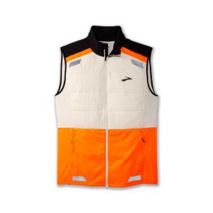 Brooks BROOKS Men's Run Visible 2.0 Ecru/Fluoro Flash/Black Insulated Vest - $85.00 at Run United