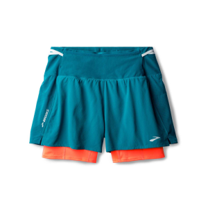 Brooks BROOKS Women's High Point 2.0 3in 2-in-1 Celestial/Neo Ember Running Shorts - $56.00 at Run United