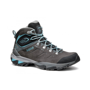 Asolo ASOLO Women's Acadia Mid LTH GTX Bunion Fit Graphite/Sky Blue Hiking Boots - $199.99 at Run United