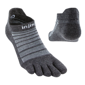 Injinji INJINJI Unisex Run Lightweight Slate No-Show Wool Socks - $18.00 at Run United