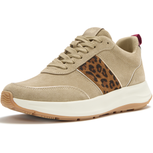 Fitflop FITFLOP F-Mode Flow Suede Leopard Trainers, Color: Cappuccino - $145.00 at Run United