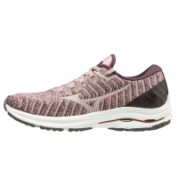 MIZUNO Womens Wave Rider 24 Waveknit Woodrose/Pale Lilac Running Shoe (411229-1P6B)
