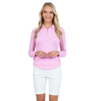 IBKUL Adjustable Zip Long Sleeve Polo