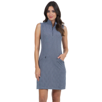 IBKUL Women's Mini Check Sleeveless Mock Neck Dress