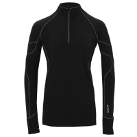 HOT CHILLYS Women's Micro-Elite XT Zip-T Black/Gray Active Fit Base Layer (HC9851-107)