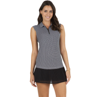 IBKUL Women's Mini Check Sleeveless Polo