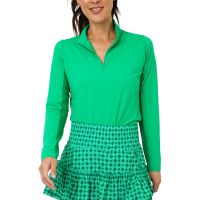 IBKUL Solid Mock Neck Long Sleeve Top