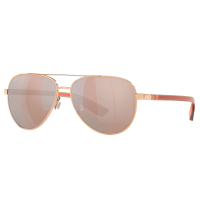 COSTA DEL MAR Men's Peli Shiny Rose Gold/Copper Silver Mirror Polarized Sunglasses 06S4002-40022157