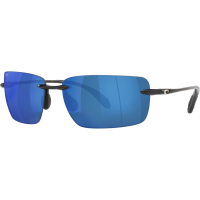 COSTA DEL MAR Men's Gulf Shore Shiny Black/Blue Mirror 580p Polarized Sunglasses 06S9074-90740466
