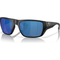 COSTA DEL MAR Men's Finlet Matte Black/Blue Mirror 580p Polarized Sunglasses 06S9118-91180759