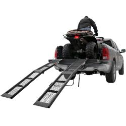7' 6" Steel Dual Runner Folding ATV Ramps - 1,500 lb. Capacity Arched Truck/Trailer Four Wheeler Loading Ramps by Black Widow ST-AF-9012-2