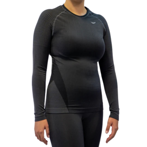 Hot Chilly's 3D Knit Long Sleeve Crew Womens | Black | X-Small | Christy Sports