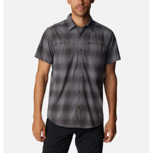 Columbia Newton Ridge Plaid Short Sleeve Shirt Mens | Multi Gray | Large | Christy Sports