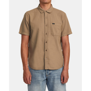 RVCA PTC Woven Short-Sleeve Shirt Mens | Khaki | X-Large | Christy Sports