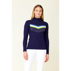 Krimson Klover Poppy Mock Neck Sweater Womens | Multi Navy | Medium | Christy Sports