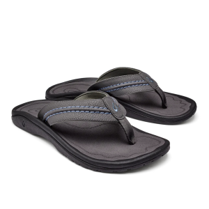 OluKai Hokua Sandals Mens | Charcoal | 11 | Christy Sports