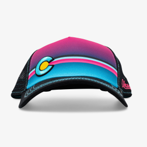 Aksels CO Striped Low Pro Trucker Hat | Multi Pink | Christy Sports
