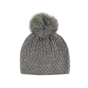 Mitchies Matchings Cable and Diamond Beanie Womens | Gray | Christy Sports