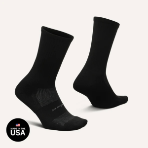 Feetures High Performance Crew Sock Mens | Black | Medium | Christy Sports