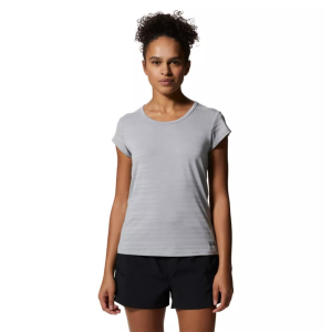 Mountain Hardwear Mighty Stripe T-Shirt Womens | Gray | Large | Christy Sports