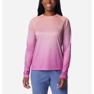 Columbia PFG Super Tidal Tee Long Sleeve Womens | Multi Pink | Large | Christy Sports