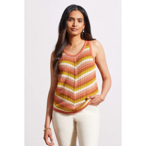 Tribal Cotton Racer Back Sleeveless Sweater Womens | Multi Coral | Small | Christy Sports