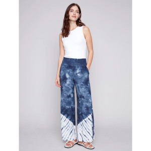 Charlie B Printed Flowy Palazzo Pants | Navy | Small | Christy Sports