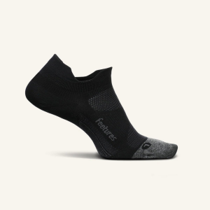 Feetures Elite No show Tab Socks Mens | Black | X-Large | Christy Sports