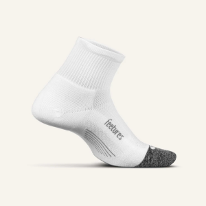 Feetures Elite Light Cushion Quarter Socks | Multi White | Large | Christy Sports