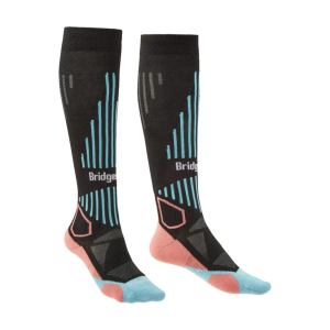 Bridgedale Lightweight Merino Endurance Over the Calf Ski Sock Womens | Multi Black | Large | Christy Sports