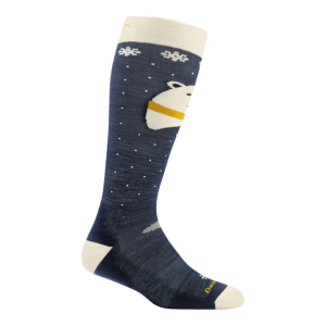 Darn Tough Polar Bear Over-the-Calf Midweight Ski & Snowboard Sock Kids | Multi Blue | Medium | Christy Sports