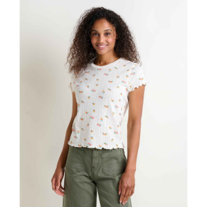 Toad&Co Foothill Pointelle Baby Tee Womens | Multi Cream | Medium | Christy Sports
