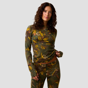 Backcountry Cedars RWS Merino Mid-Wt Baselayer Crew Top Womens | Multi Gold | Small | Christy Sports