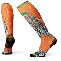 Smartwool PhD Ski Ultra Light Old Man Winter Print Socks | Men's | Tan | Size X-Large