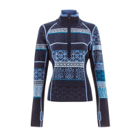 Icelandic Designs Hayley Half Zip Sweater Womens | Multi Navy | Size Medium