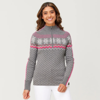 Krimson Klover Snowhut Zip Neck Sweater Womens | Multi Gray | Large | Christy Sports
