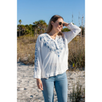 Caite & Kyla Joan Blouse Womens | White | Medium | Christy Sports