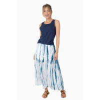 Dylan Hand-Dyed Indigo Maxi Skirt Womens | White | Large | Christy Sports