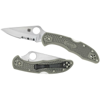 Spyderco Delica 4 + Combo Edge Pocket Knife | Black | Christy Sports