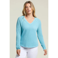 Tribal V-Neck Mesh Sweater Womens | Aqua | Medium | Christy Sports