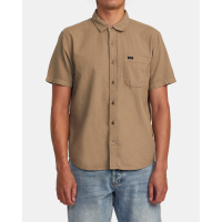 RVCA PTC Woven Short-Sleeve Shirt Mens | Khaki | Medium | Christy Sports