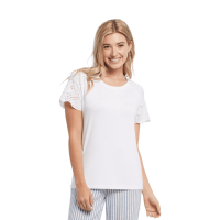 Tribal Combo Crew Neck Womens | White | Large | Christy Sports