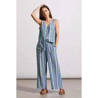 Tribal Linen Blend Striped Button-Down Cami Womens | Multi Blue | Small | Christy Sports