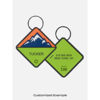 Qalo Traq Neon Mountain Silicone Dog ID Tag | Lime | Christy Sports