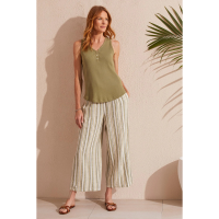 Tribal Solid Cotton Henley Tank Top Womens | Green | Medium | Christy Sports