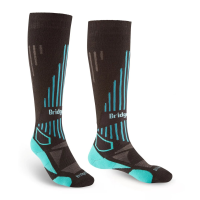 Bridgedale Lightweight Merino Endurance Over the Calf Ski Socks Womens | Multi Turq | Medium | Christy Sports